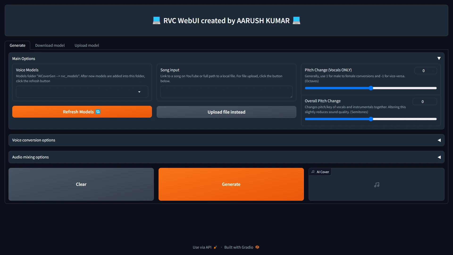 RVC UI & Songs
